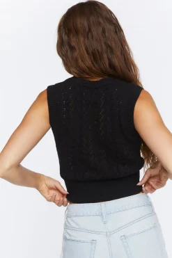 Open-Knit Sweater Vest