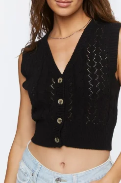Open-Knit Sweater Vest
