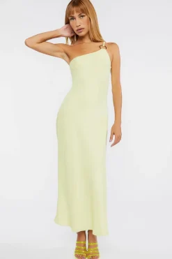 O-Ring One-Shoulder Maxi Dress