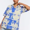 Oversized Anime Print Shirt