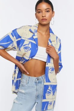 Oversized Anime Print Shirt