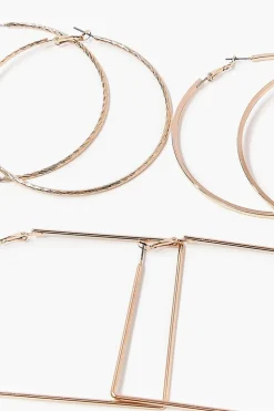 Oversized Geo Hoop Earring Set