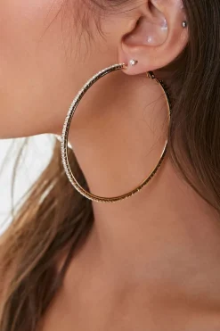 Oversized Rhinestone Hoop Earrings