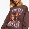 Oversized Whitney Houston Graphic Pullover