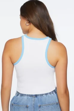 Palm Beach Club Graphic Ringer Crop Top