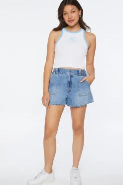 Palm Beach Club Graphic Ringer Crop Top