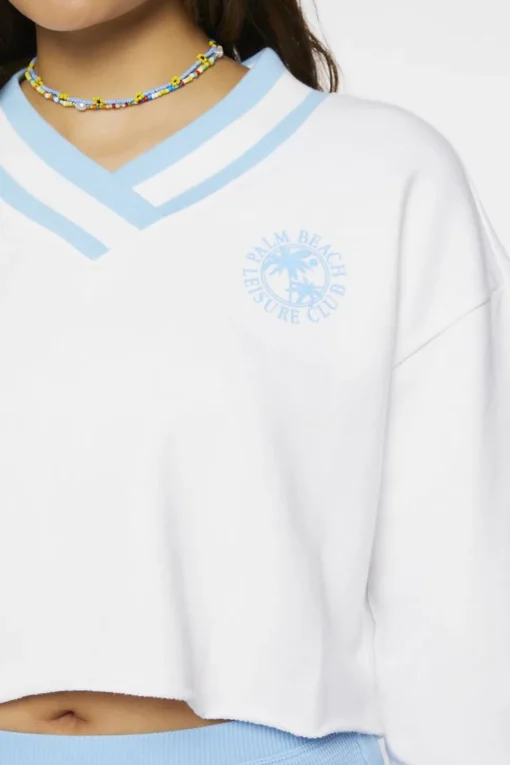 Palm Beach Graphic Raw-Cut Pullover