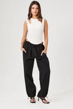 Paperbag Drawstring-Hem Joggers