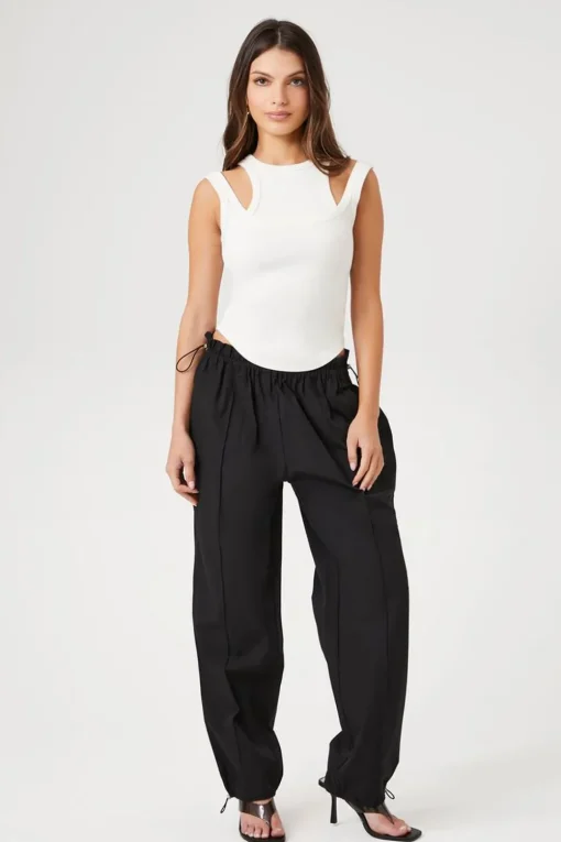 Paperbag Drawstring-Hem Joggers