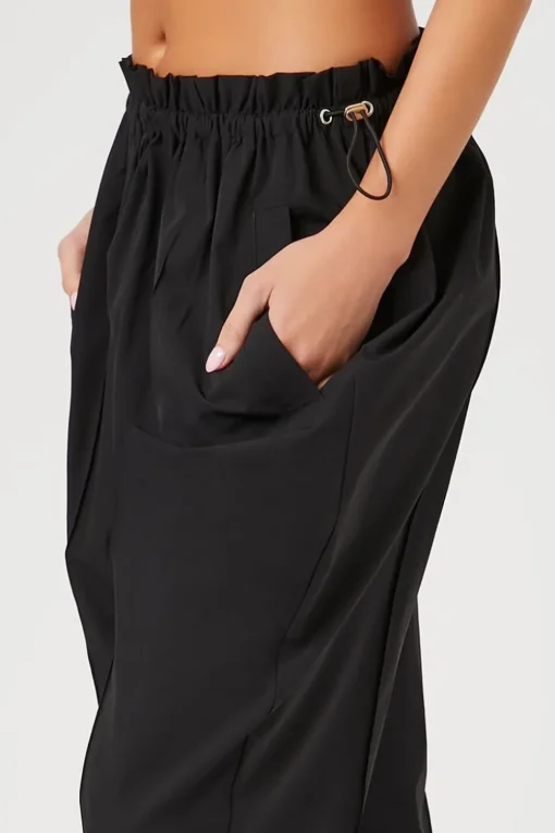 Paperbag Drawstring-Hem Joggers