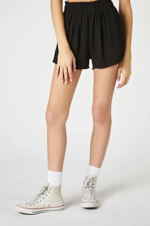 Paperbag High-Rise Shorts
