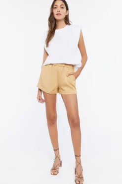 Paperbag Mid-Rise Shorts