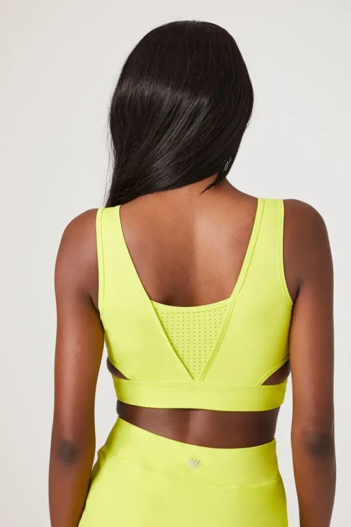 Perforated V-Neck Sports Bra