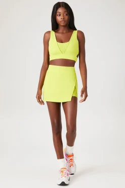 Perforated V-Neck Sports Bra