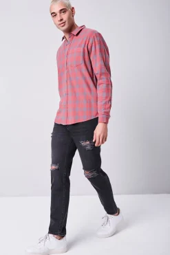 Plaid Button-Front Shirt