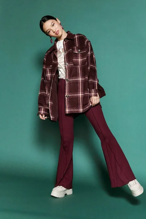 Plaid Drop-Sleeve Shacket