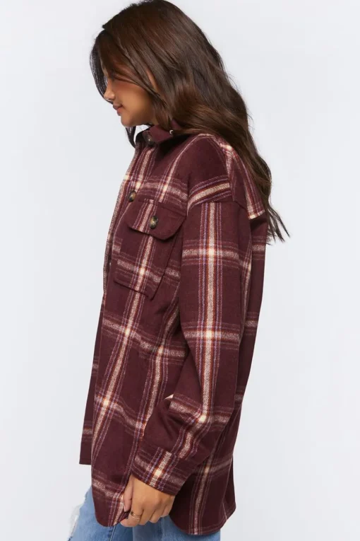 Plaid Drop-Sleeve Shacket