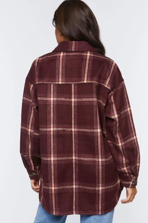 Plaid Drop-Sleeve Shacket