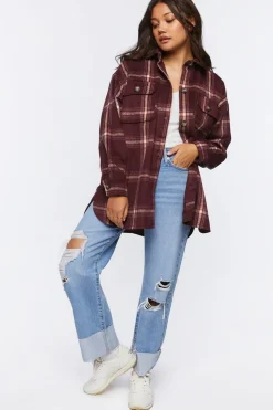 Plaid Drop-Sleeve Shacket