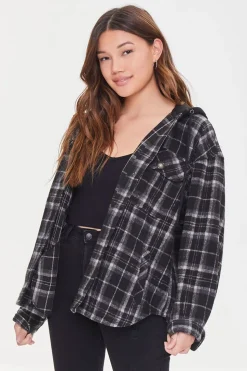 Plaid Hooded Shacket