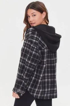 Plaid Hooded Shacket