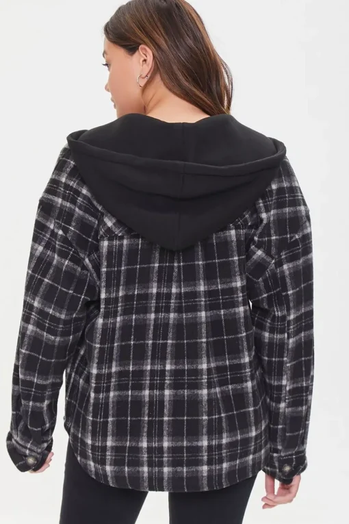 Plaid Hooded Shacket