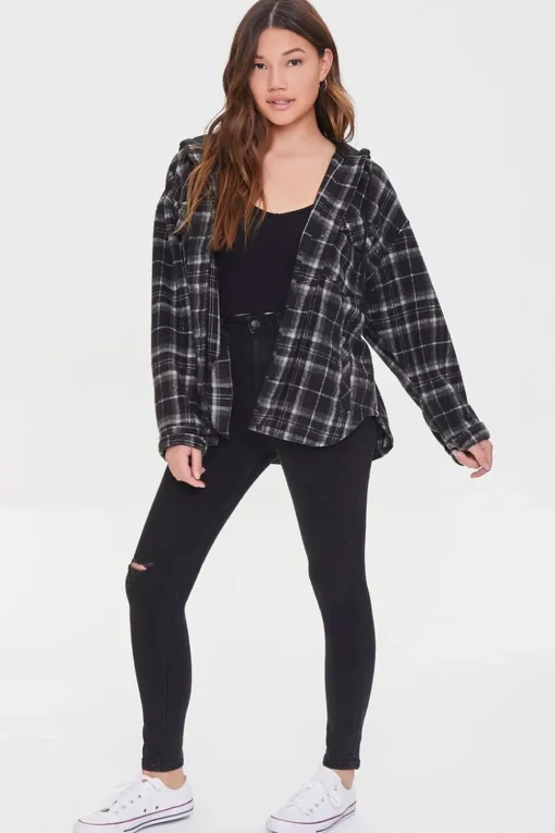 Plaid Hooded Shacket