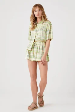 Plaid Satin Shorts