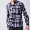 Plaid Scoop-Hem Shirt