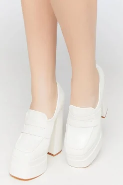 Platform Penny Loafer Pumps