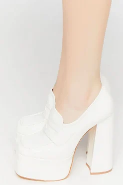 Platform Penny Loafer Pumps