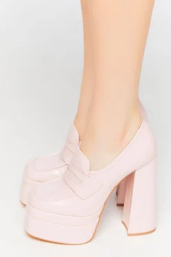 Platform Penny Loafer Pumps