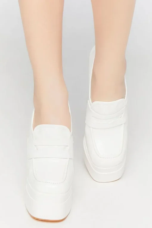 Platform Penny Loafer Pumps