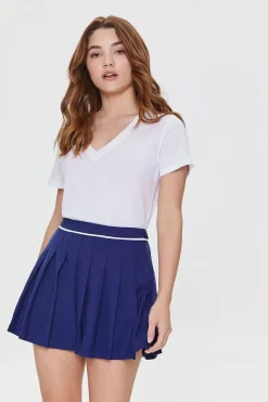 Pleated A-Line Mini Skirt