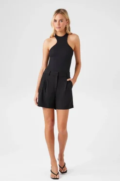 Pleated High-Rise Shorts