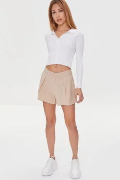 Pleated Relaxed-Fit Shorts
