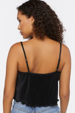 Plisse Cami Crop Top