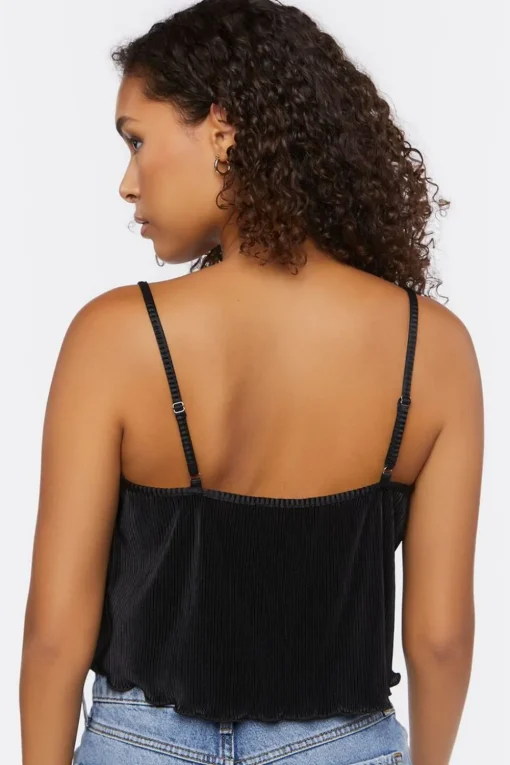 Plisse Cami Crop Top
