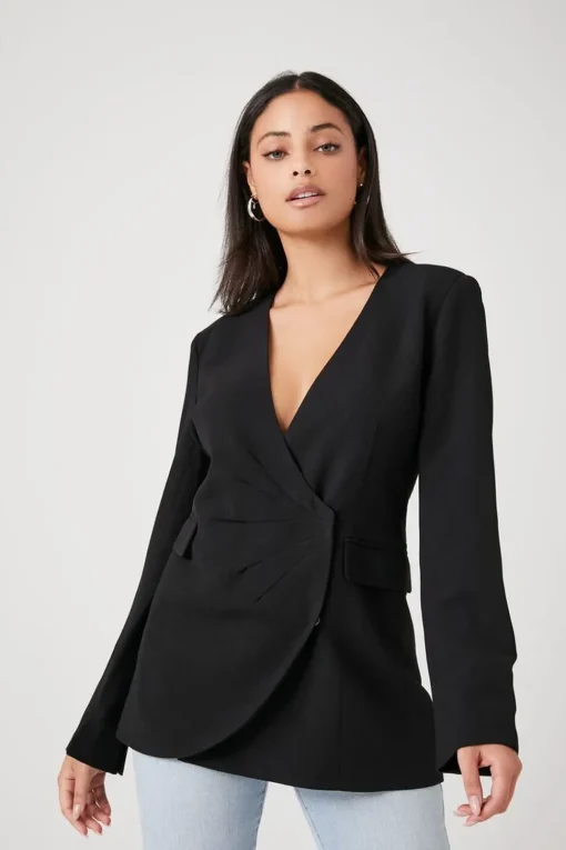 Plunging Wrap Blazer