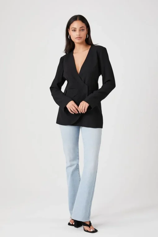 Plunging Wrap Blazer