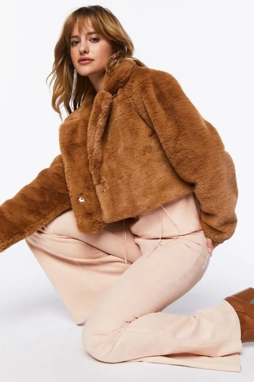 Plush Cropped Coat