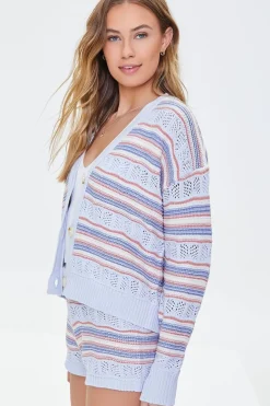 Pointelle Knit Cardigan Sweater