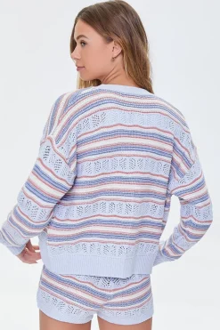 Pointelle Knit Cardigan Sweater