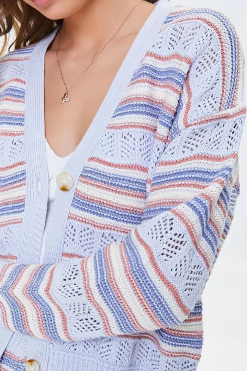 Pointelle Knit Cardigan Sweater