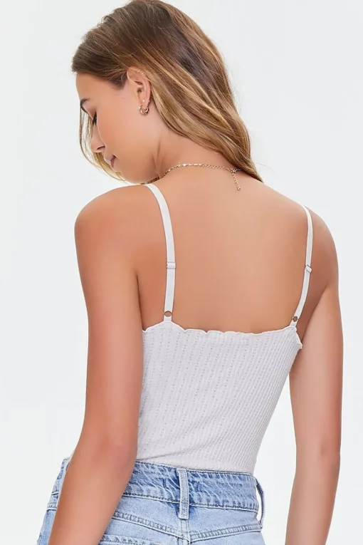 Pointelle Lettuce-Edge Bodysuit