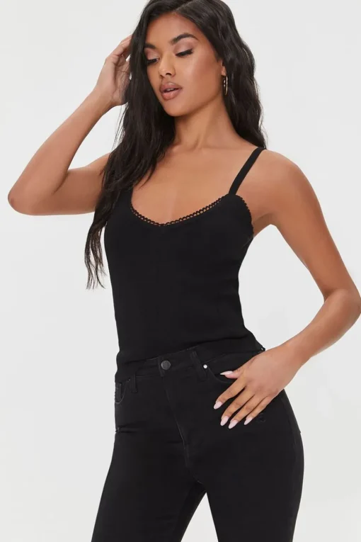 Pointelle Sweater-Knit Cami