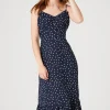 Polka Dot Button-Front Dress