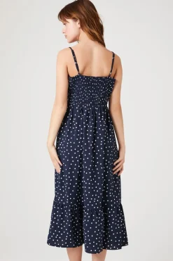 Polka Dot Button-Front Dress