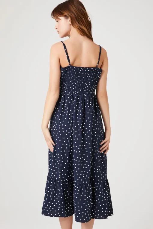 Polka Dot Button-Front Dress