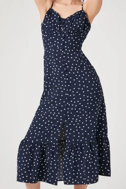 Polka Dot Button-Front Dress
